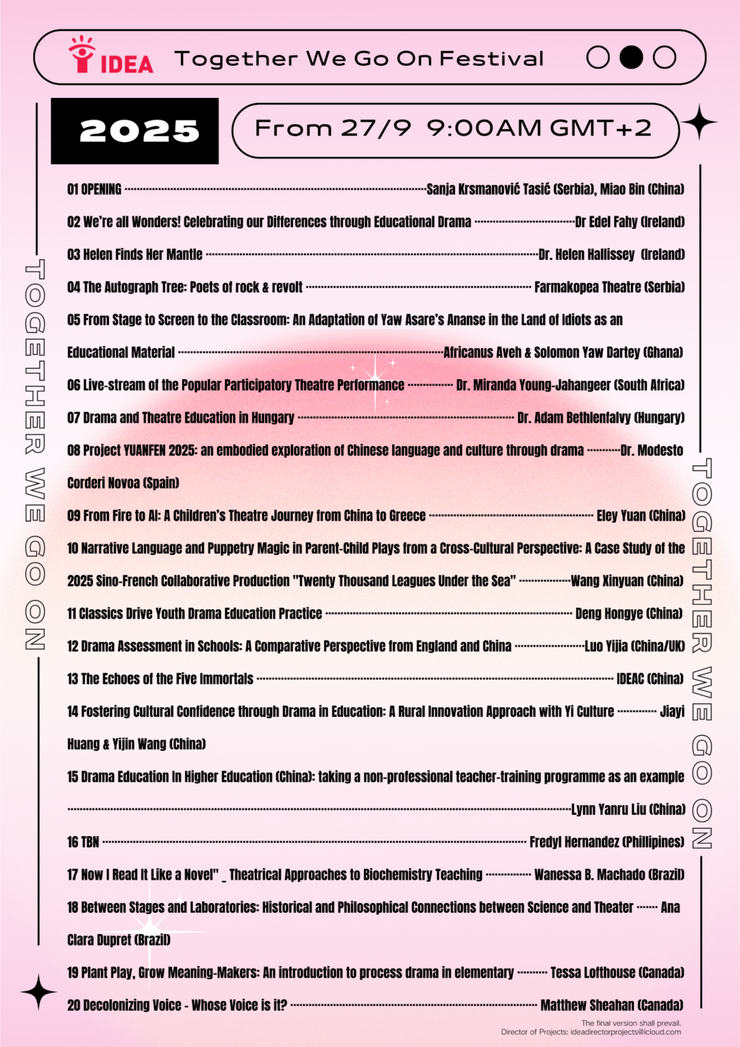 Together We Go On Festival 2025 Schedule 2160