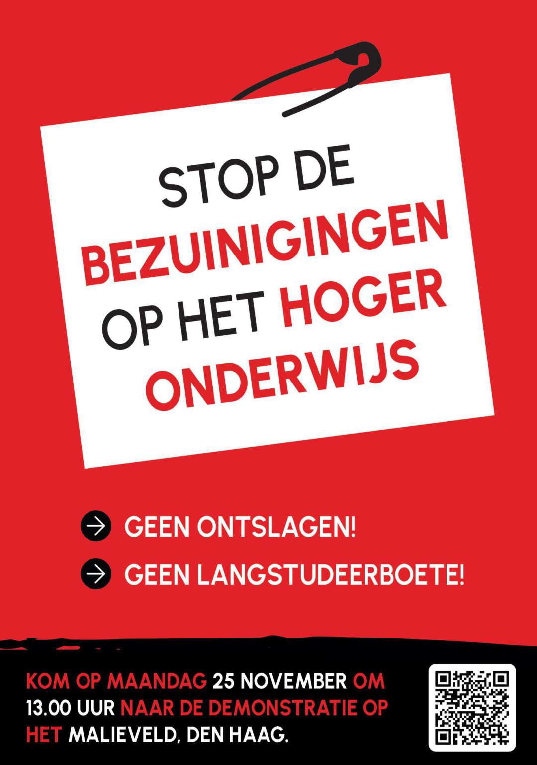 Flyer actie op malieveld 25 11 24 ho