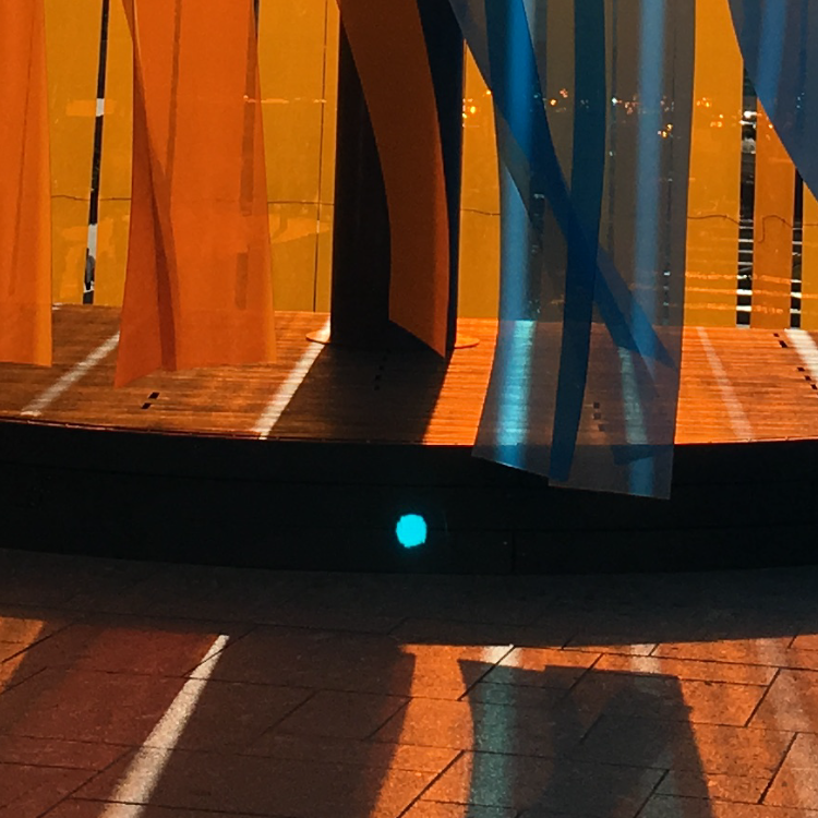Oranje blauw lamellen